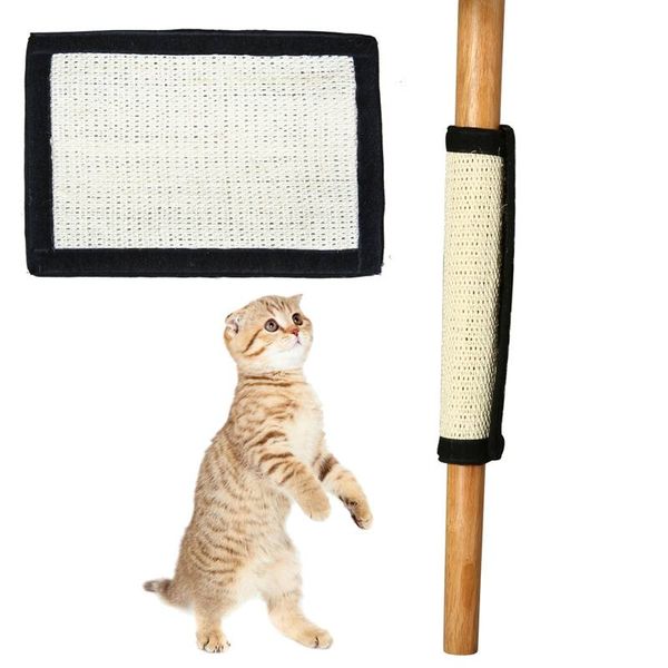 1PCS Kitten Cat Scratch Board Móveis Proteger Pad Sisal Scratcher Mat Garras Cuidado Sofá de brinquedo de gato arranhando pós -protetor
