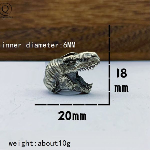 2022 Jurassic Tyrannosaurus in ottone per tallone per tallone fai -da -te apieti Paracord Accessori Animal EDC Outdoor Tool Clancants Pendants