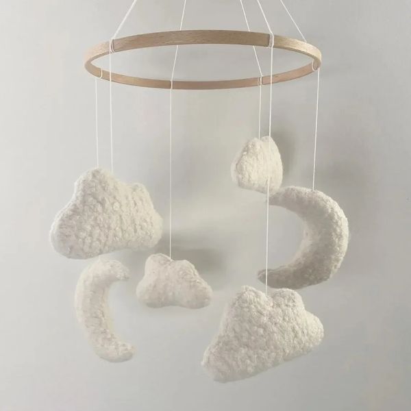 Boucle Baby Crib Mobile Moon и Cloud Cot Mobile Cloud Decor Decor Baby Mobile Netural 240326