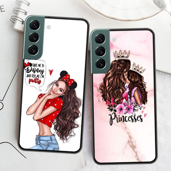 Family Mom Baby Dad Phone Case per Samsung Galaxy A12 A22 A32 A42 A52 A72 A54 A34 A24 A14 A73 A53 A33 A23 A13 5G F52 F62 COPERCHI