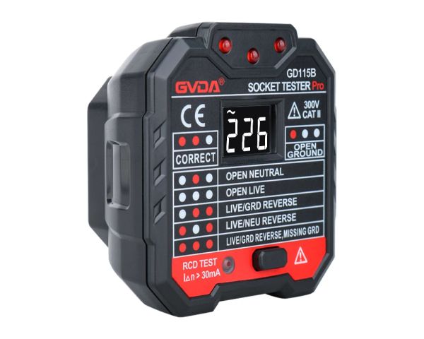 GVDA Socket Tester Tester Detector Tensione Interruttore Elettrico Finder Ground Zero Linea US UE UK Plug Polarity Controllo fase di polarità