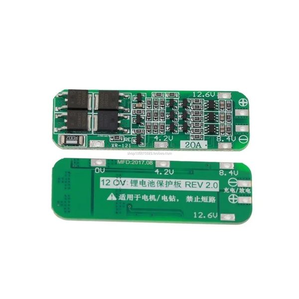 Chegada 3s 20A Bateria de lítio de lítio 18650 PCB BMS Protection Board 12.6V Cell 64x20x3.4mm módulo