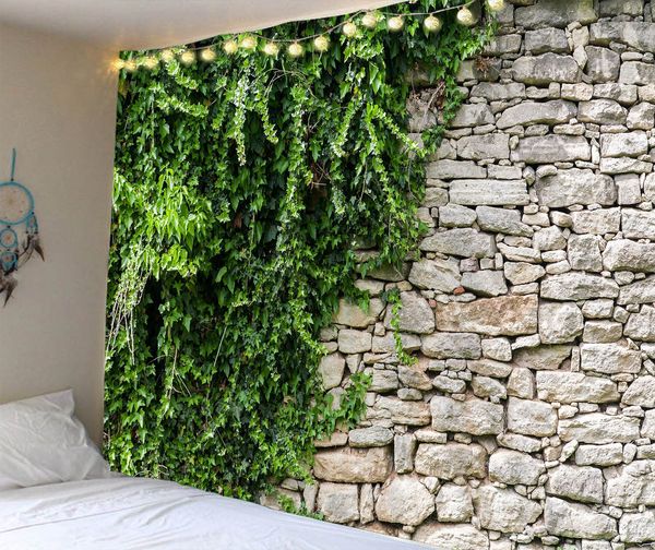 Casa estetica di pietra roccia di roccia muro decorazione appesa arredamento ciottolo 3d panoramica asciugamano da spiaggia da spiaggia da letto