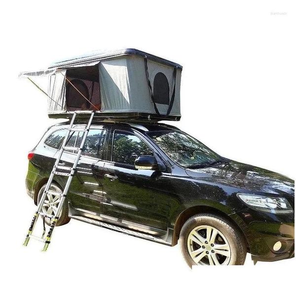 Tendas e abrigos na cobertura hard shell fibra de vidro SUV 4x4 com tenda de telhado de carro de toldo tenda de tenda natural entrega esportes esportes ao ar livre Campin dhzzi