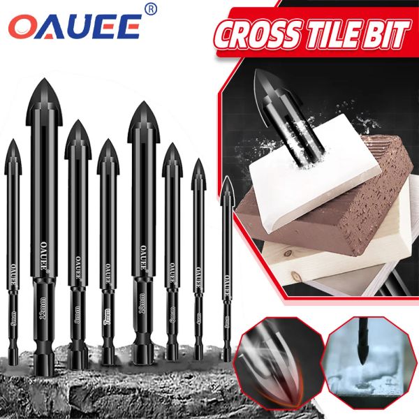 Universal Cross Tile Bit Set Glass Keramik Beton Bohrwerkzeuge Multifunktionale Hartlegungsbohrmaschine Bit Tipp für Holzarbeiten