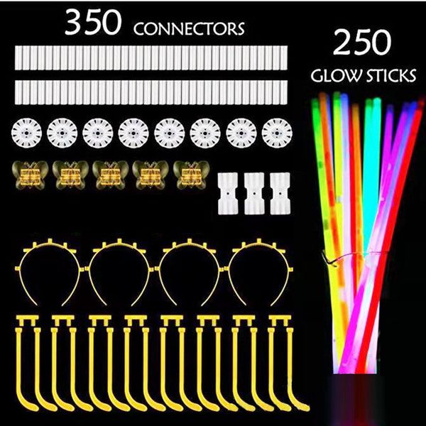 628 Pack Blow Sticks Bulk Glowsticks Collane Fluorescente Braccialetti Braccialetti Braccialetti per bambini adulti Luminio