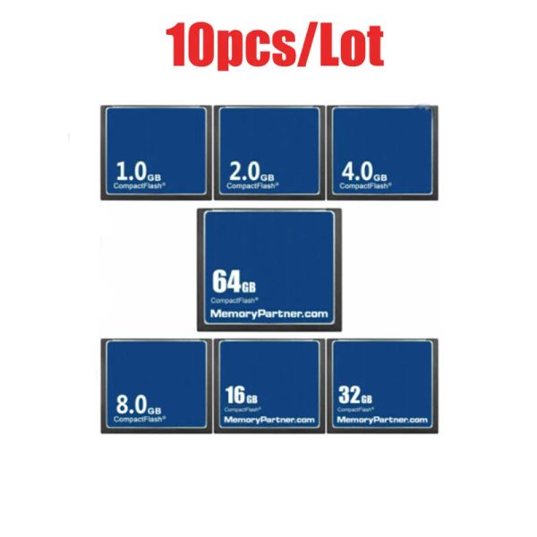 Cartões 10pcs/lote compacto flash CF Card 64GB/32GB/16GB/8GB/4GB/2GB/1GB/512MB/256MB/128MB CARTS COMPACTFLASH Câmera de memória Câmera de memória