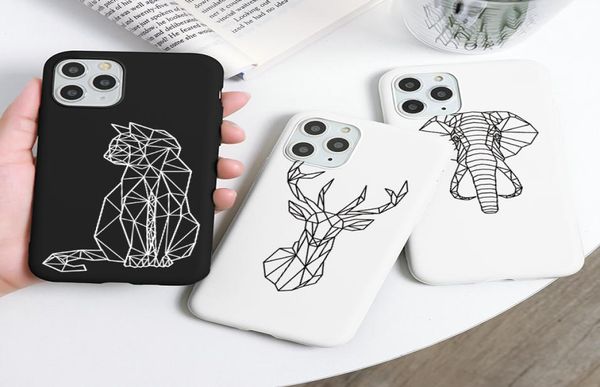 Silikon -Telefonhülle für iPhone 12Pro SE2 XS MAX XR X 7 8 6S plus Mini Cartoon Deer Cat -Paare Cover für iPhone7848023