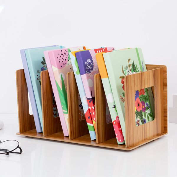 Wood DIY Desktop Magazine Bücher Storage Regale Buch Display Regal Desk Organizer Buchhandelsbestand Mesh