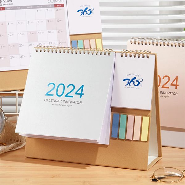 Calendario NUOVA 2024 Pianitore del calendario da scrivania Notebook 365 giorni Notepad Memo Weekly Goal Habit Tracker Planner Planner Diario Organizzatore Organizzatore