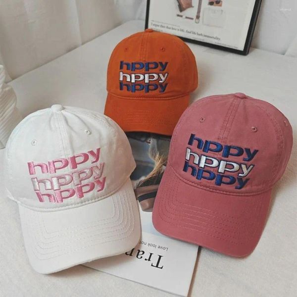 Ball Caps Mektup Nakış Beyzbol Vintage Düz Renkli Güneş Koruyucu Snapback Geniş Sebim Açık Mekan Tepe Kapağı