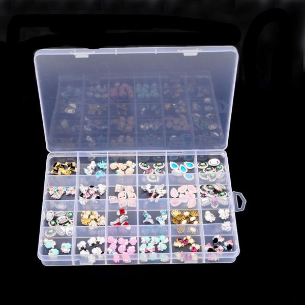 Mais recente plástico 24 slots slots Ajustável Caixa de armazenamento de jóias Caixa de artesanato de artesanato para que o contêiner de armazenamento de diversões252h