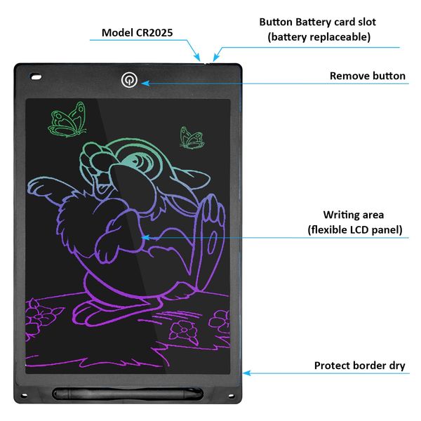 Tablet de redação de LCD Tablet Ferramentas de desenho Magic Blackboard Tools de pintura Toys Educational for Kids Gift