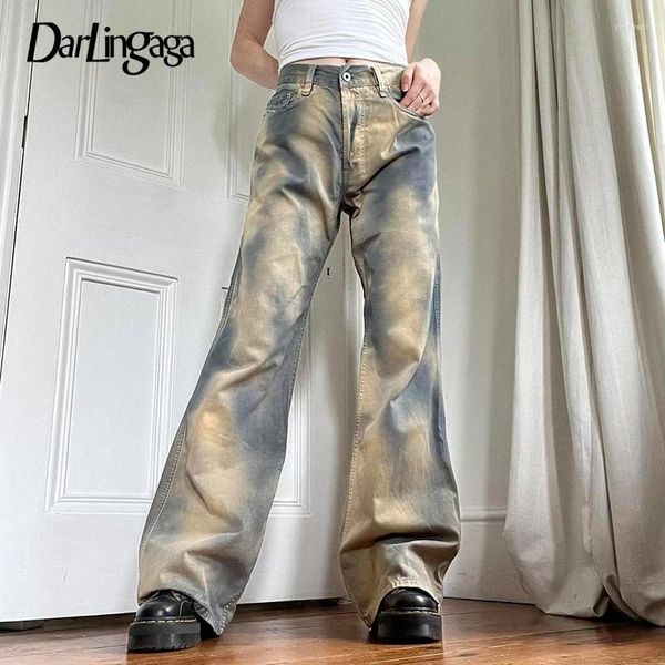 Frauen Jeans Grunge -Gradient Y2K Design Frauen Delesse