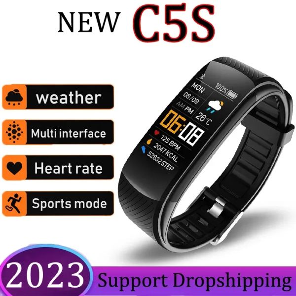 Bileklikler Chycet C5s Akıllı Saat Band 2023 Akıllı Saatler Erkekler Kadın Çocuk Spor Fitness Tracker Bilezik Android iOS PK Huawei Xiaomi Band