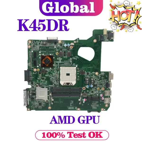 ASUS K45DR K45D A45DR K45DE A45DE R400D R400DR Dizüstü Dizüstü Bilgisayar Anakart AMD GPU için Anakart Kefu Ana Tahliye DA0XY1MB6E0