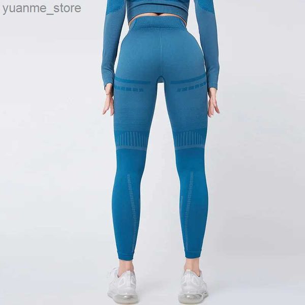 Yoga roupas de alta qualidade, levantando o treino de altos trepadores de cintura alta e calças de ioga sem costura Y240410