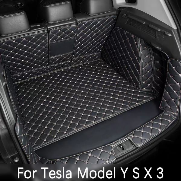 Auto Kofferraum Mattenbodenmatte Set vollständig umgebene Fußbad-Auto wasserdichte Nicht-Schlupf-TPE XPE für Tesla Modell 3 Modell Y Modell S Modell X