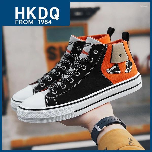 Повседневная обувь HKDQ Canvas High Top Sneakers Мужские модные катания