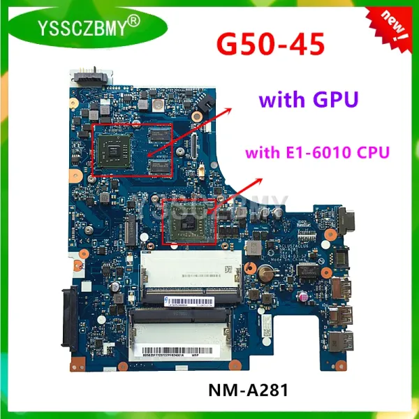 Placa -mãe Novo ACLU5 ACLU6 NMA281 PARA LENOVO IDEAPAD G5045 Laptop Motherboard com AMD E16010 CPU / AMD GPU Teste OK