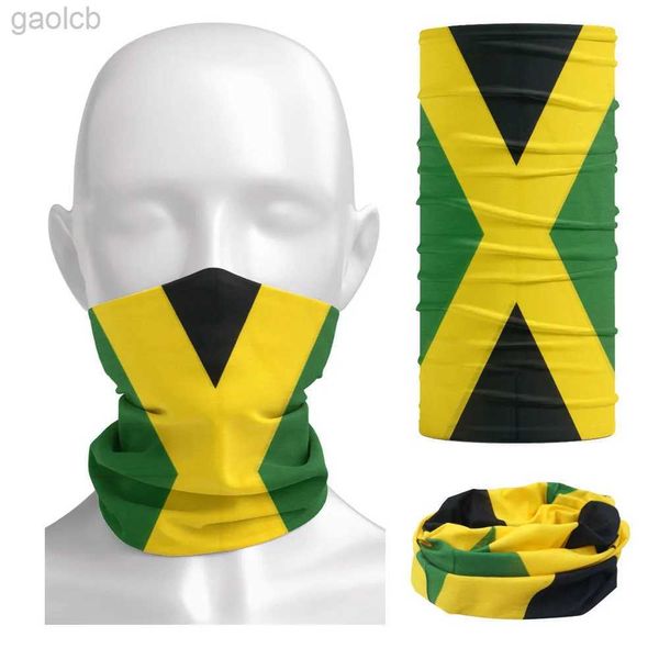 Máscaras faciais da moda Garda de pescoço Runnável Máscara de face lenços Jamaica Flag Bandana Snood 100% de poliéster Multi Finalis Use Head Wrap Neck Gaiter JM 240410