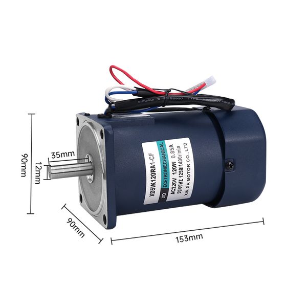 220V 120W Motor de alta velocidade CA com regulador de velocidade de velocidade 1400rpm-2800rpm Speed-Ajustable CW CCW