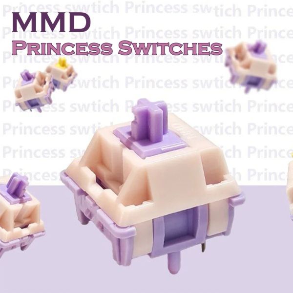 Teclados mmd princesa v2 interruptor 5pins linear tátil 38/45g DIY interruptores de teclado mecânico personalizado hifi pom ptfe material prelubado