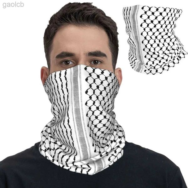 Mascheri per la faccia di moda Gateter gigante palestinese Hatta Kufiya Bandana Palestina Arabo tradizionale keffiyeh Design Scarf Maschera multiuso pesca 24410