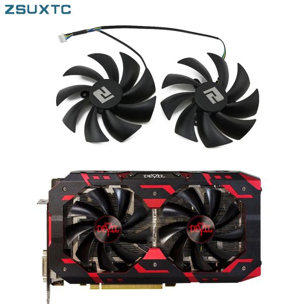 Pads 95mm PLD10015B12H 0,55A RX580 RX590 Für PowerColor Dataland Radeon RX 580 590 Red Devil Golden Sample Graphics Card Cooling Lüfter