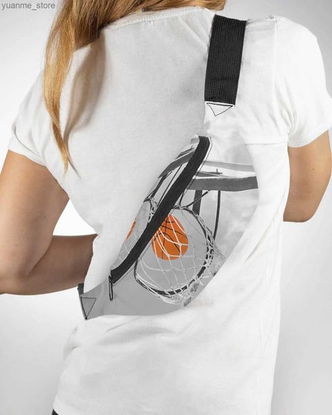 Sportsäcke Basketball schießen graue Herren und Frauen Tailentasche Fanny Bag Brieftasche großes Telefon mit Brieftasche wasserdichtem Bananenbag Y240410