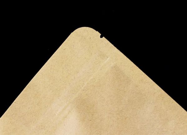 50pcs papel de papel kraft liso dentro da bolsa de trava com zíper com lanches de lanches de café em pó de pó de pó de salão de salas de vedação