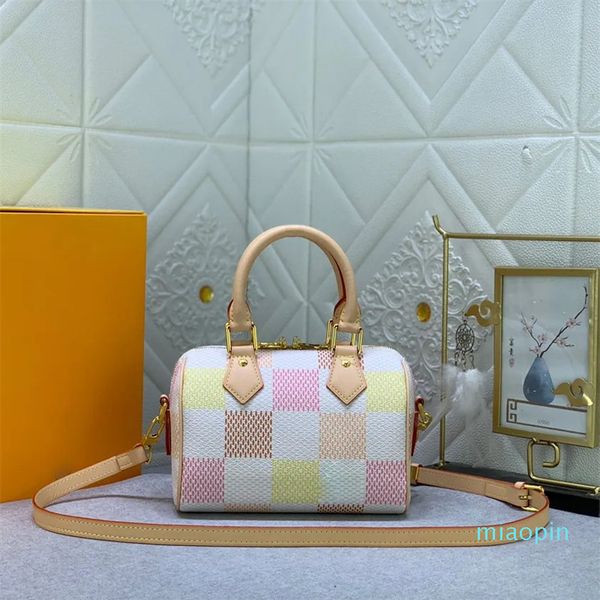 Tasarımcı yükseltme pembe yeşil tuval render sıradan kılıf çanta neve rfull crossbody lüks moda çantaları üst marka çanta kabuğu