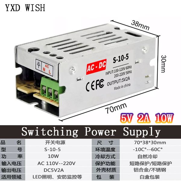 Schaltnetzversorgung AC 220 V auf DC 5V 12V 15V 24 V 48 V Light Transformator 1A 3A 5A 7A 10A 20A 25A 30A 50A SMPS für LED -Streifen