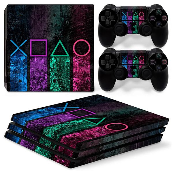 GameGenixx Skin Skin Skin Skin SkinGer Geometry Design Protetive Vinyl Decals Cobert para PS4 Pro Console e 2 Controllers