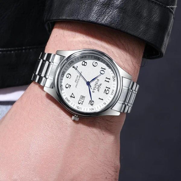 Нарученные часы 2024 Высококачественные дизайнерские дизайнеры полная нержавеющая сталь мужчины кварцевые часы Relogio Masculino Fashion Montre Homme часы