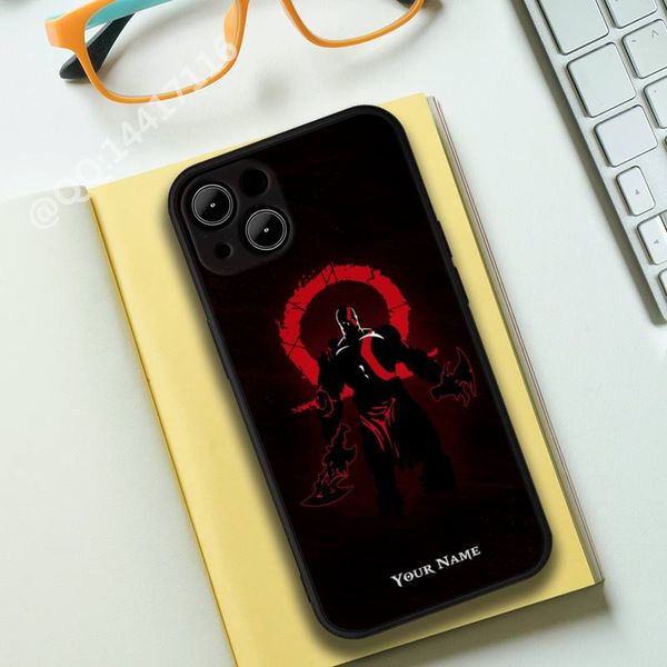 Casa de telefone de God of War Kratos para iPhone13 12 11 Pro Max X Xr Mini XS 7 8 6S Plus SE 2020 Telefone Covers de cobertura completa