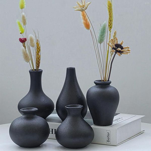 Vazolar 5pcs Modern Çiçek Vazo Beyaz Seramik Pot Sepet Nordic Ev Oturma Odası Dekorasyon Süslemesi Düzenlemesi