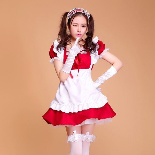 Cafe Restaurant Maid Wear Waiter Uniforme Professional Gonna corta Anime Sert Sert Costume Sweet Lolita