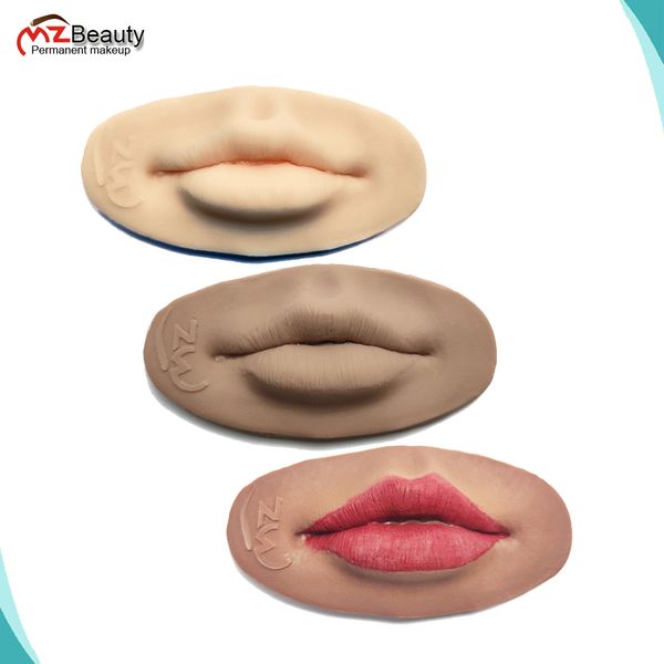 Premium Soft 3D Lips Pratique pele de silicone para maquiagem permanente Artistas de lábios humanos Bush Microblading Acessórios de treinamento