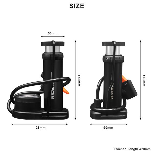 Bomba de bicicleta Mini bombas portáteis de pé de ciclismo portátil com acessórios de medidor de pressão se encaixa na válvula Presta Schrader para bomba de ar de bicicleta