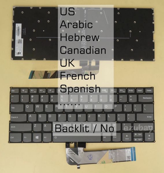 Teclados nos teclados do árabe Hebraico -teclado canadense para a Lenovo Ideapad 530S14arr 530S14IKB 530S15IKB C34014API C34014IML C34014IWL, Backlit