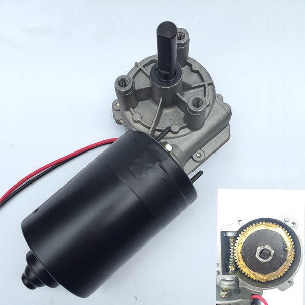 Motore Worm Self Blocking 12V/24 CC Motore10-70RPM 60W Tastra di lavaggio dell'albero della turbina in rame Peso per 60 kg di peso