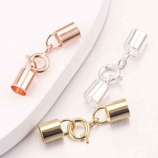 925 Silberleder -Kabel -Kabelarmband Hummerverschlüsse Haken für Halskette DIY -Schmucktippskappenanschlüsse für Schmuckherstellung