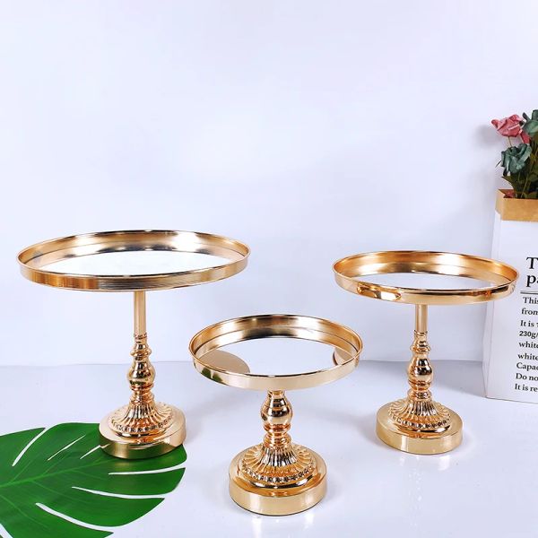 DIY 1PCS Gold Silver Style European Crystal Metal Cupcake Bolo de casamento Stand Rack Setting Holiday Party DisplayTray