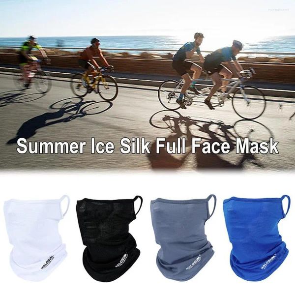Bandanas Yüz Maskesi Balaclava Nefes Alabilir Yaz İpek Güneş UV Koruması Açık Spor Rüzgar Geçirmez Eşarp Boyun Gaiter Yürüyüş Cycli V2M1