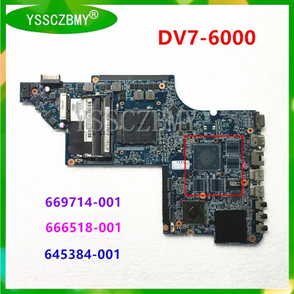 Motherboard kostenloser Versand 666518001 645384001 669714001 für HP DV76000 Laptop Motherboard DDR3 100% Test OK