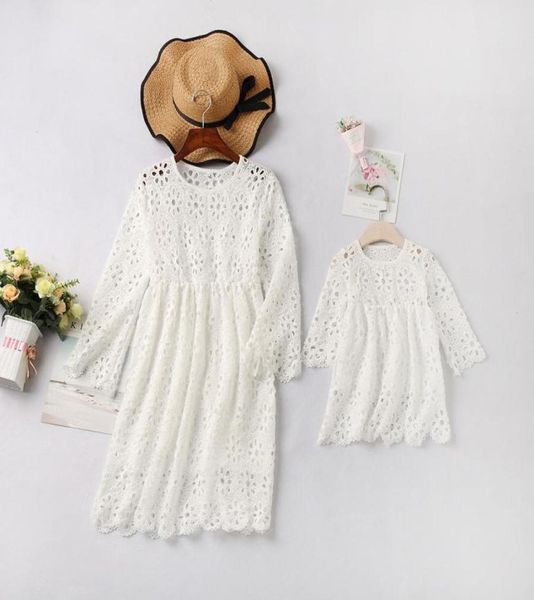 Família Look Lace Mother Filha Combinando vestidos mamãe e eu roupas mamãe mamãe e vestido de bebê roupas garotas garotas roupas 4245373