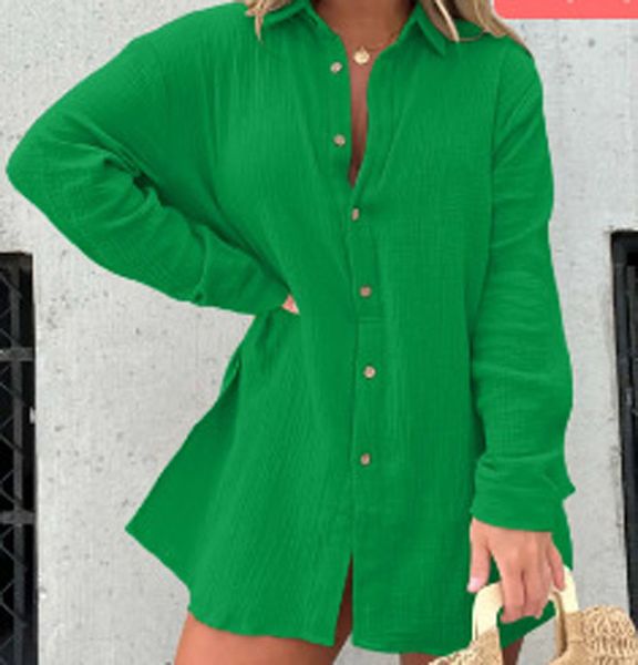 Camicia da donna e set corti Cottle a colore solido Caspetta di cotone e lino e pantaloncini a due pezzi Outfit da donna 2404102
