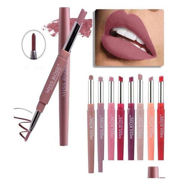 Lippenstift Doppelende Lip Make -up Bleistift wasserdicht langlebig Tön y Red Stick Beauty Matteler Stift Lippenstift 9203954 Drop Lieferung HE OTNMX