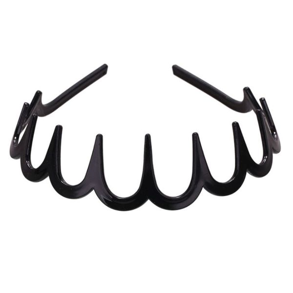 Frauen Mädchen Zick-Zack Hai Langer Zahnstirnband Plastikharz Nicht-Schlupfwellenkamm Haop Kopfbedeckung DIY Kopfstück